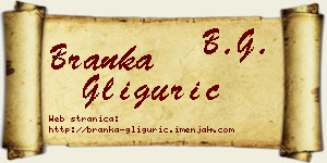 Branka Gligurić vizit kartica